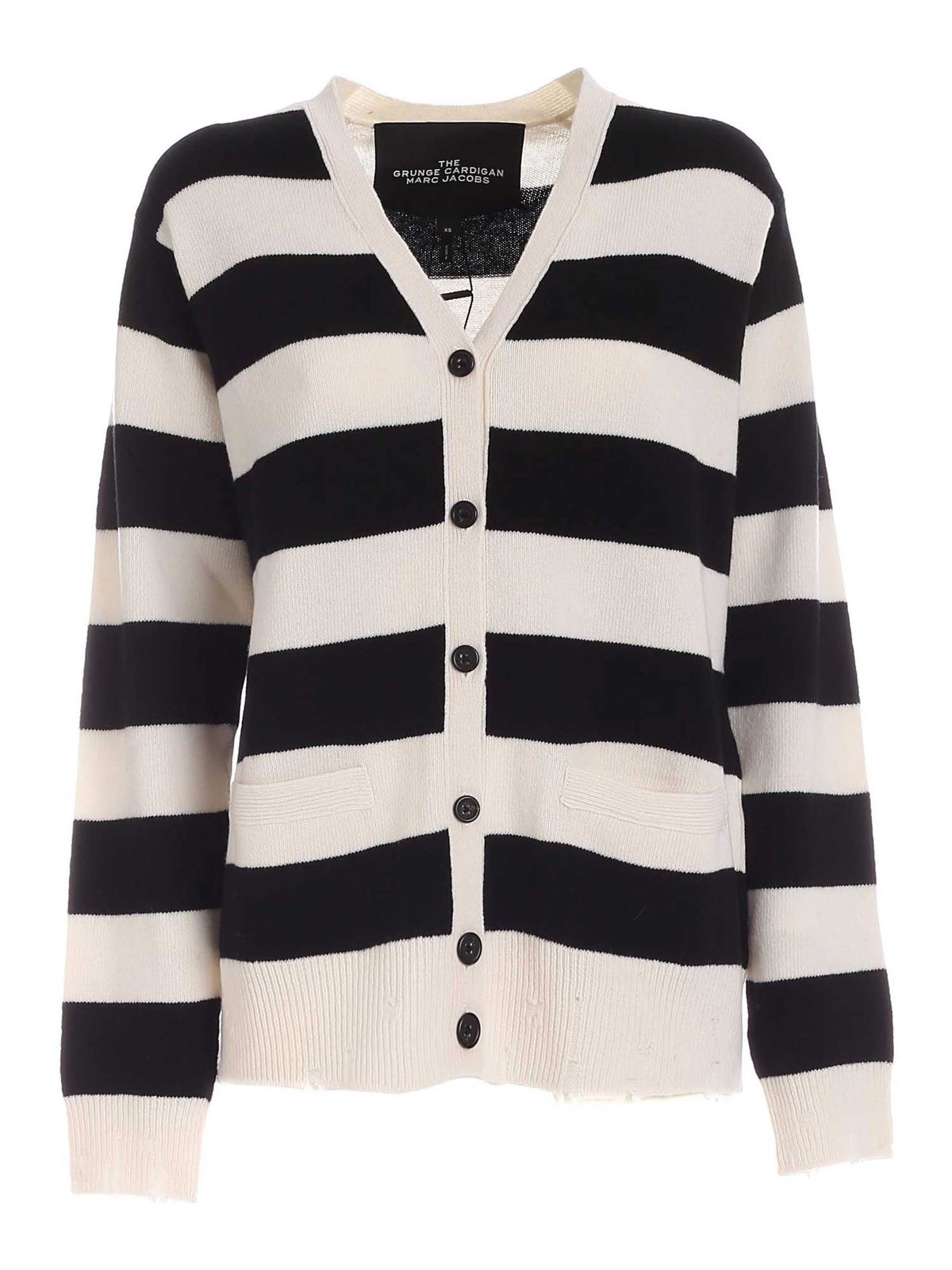 Striped wool cardigan