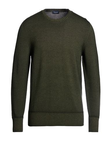 Man Sweater Military green Size 34 Merino Wool