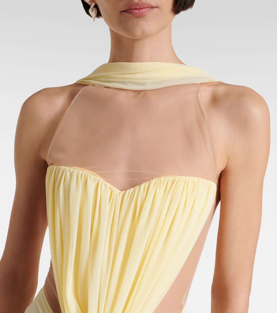 Ruched halterneck gown