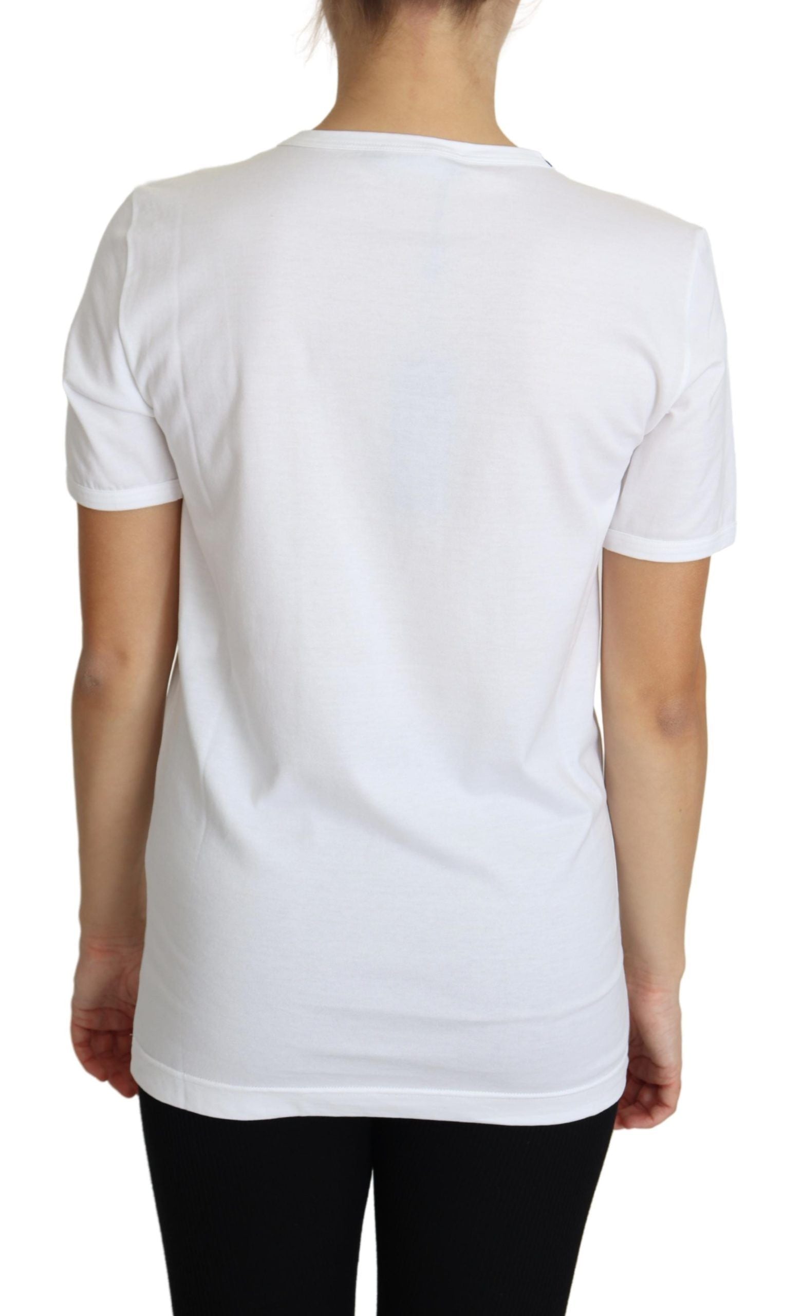 Heart Crystals Embellished T-Shirt — White