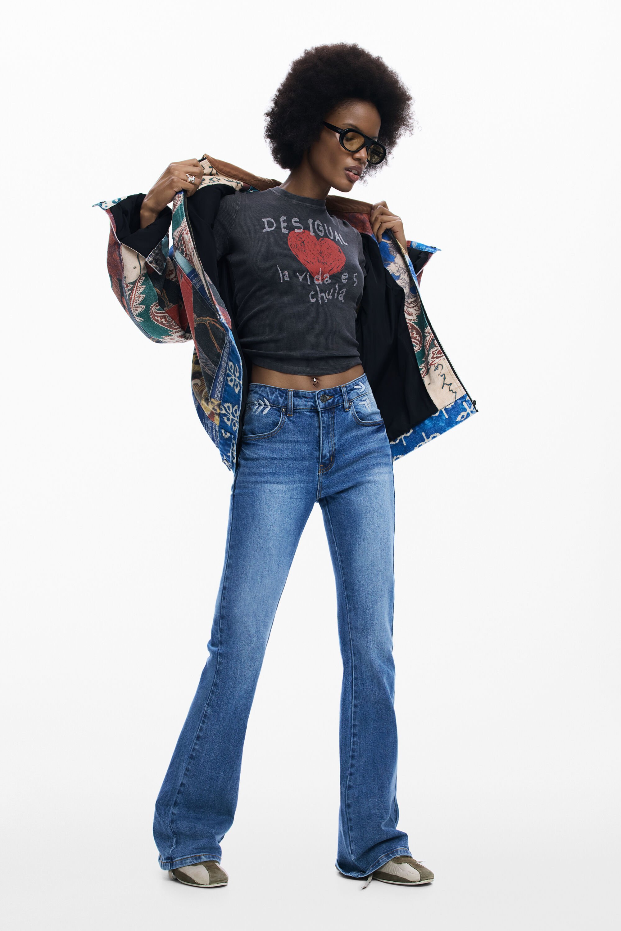 FLARED DENIM TROUSER