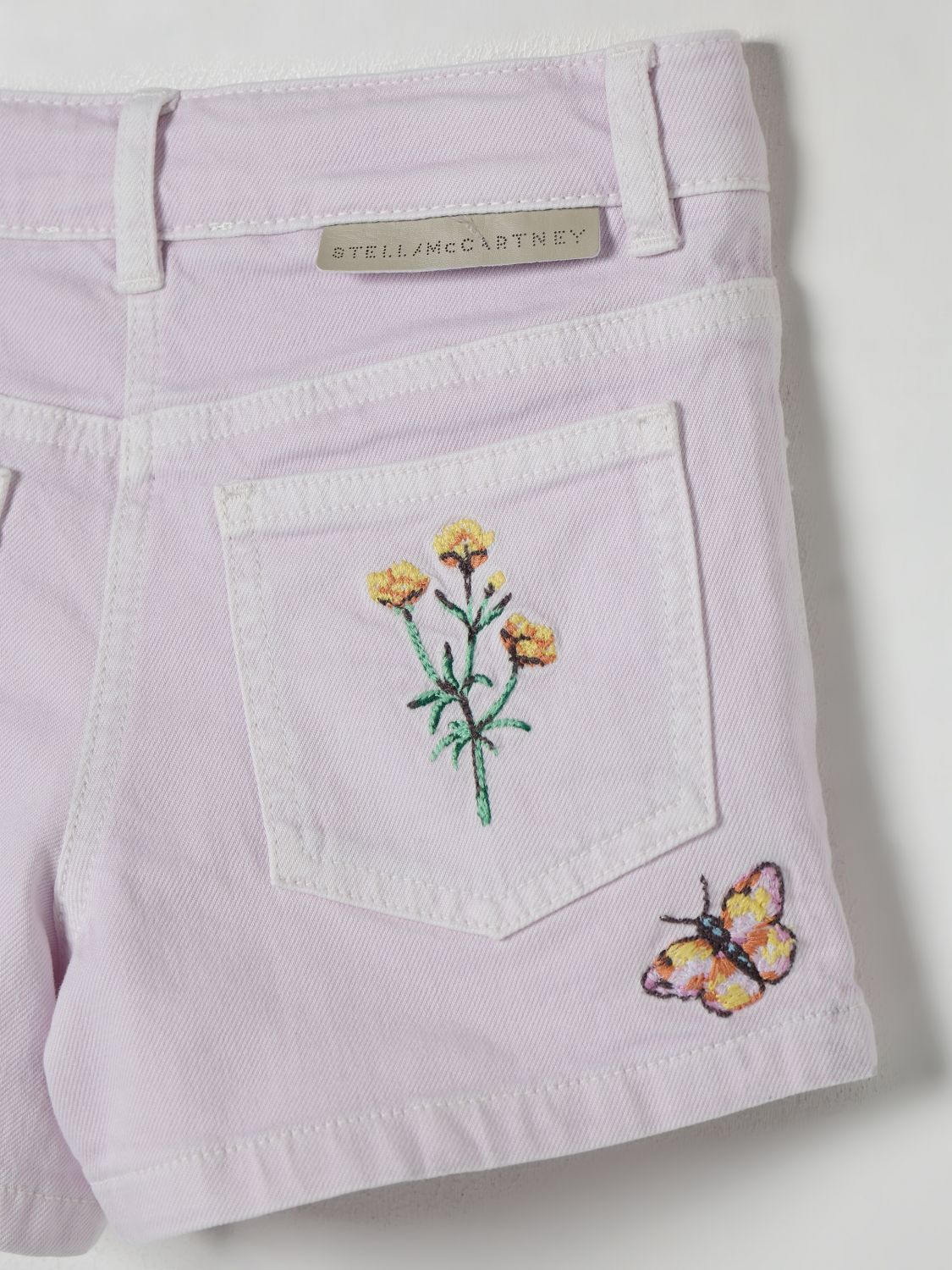 Stella McCartney Kids floral-embroidered shorts - Pink