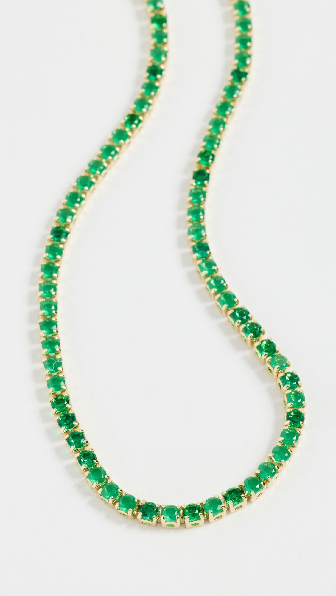 Colored CZ All Around Tennis Choker Emerald Green One Size