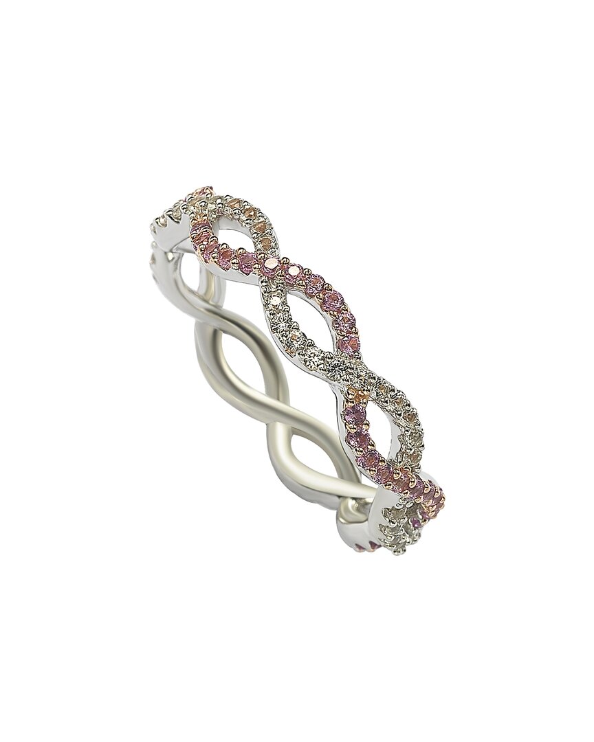 Silver 0.02 Ct. Tw. Diamond & Sapphire Eternity Ring