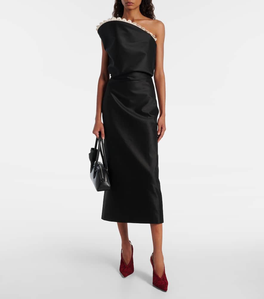 Crochet-trimmed cotton maxi dress