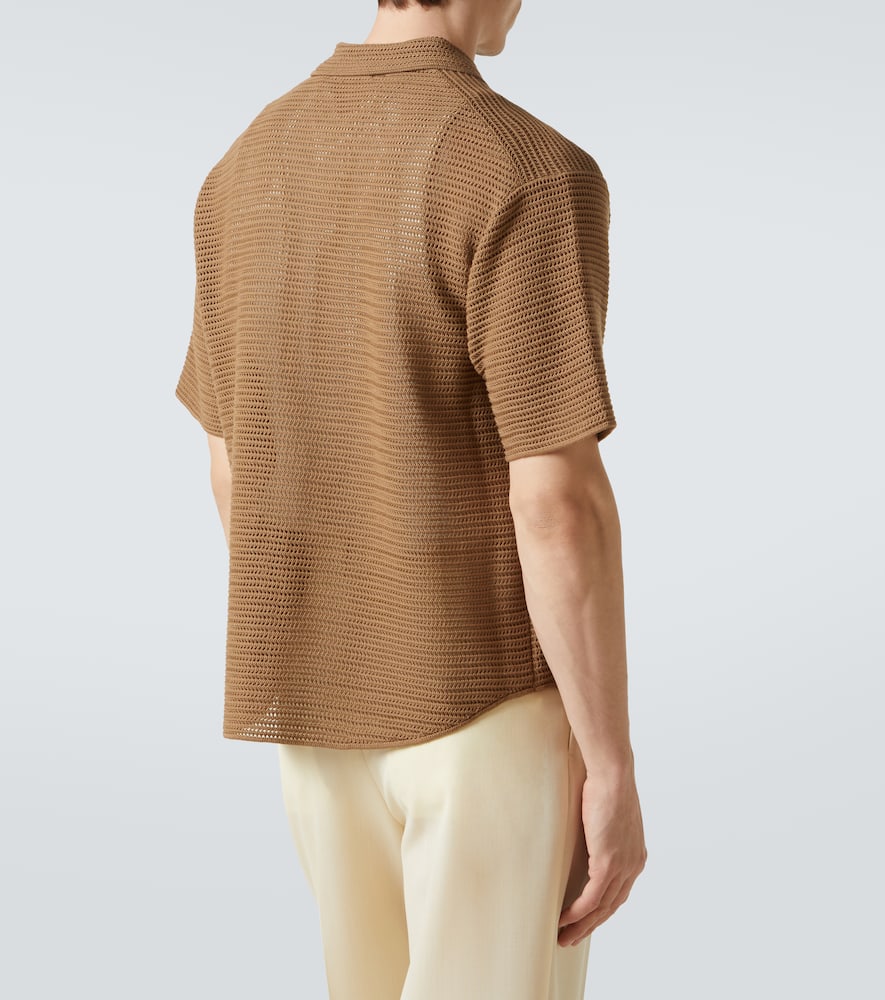 Knitted cotton mesh shirt
