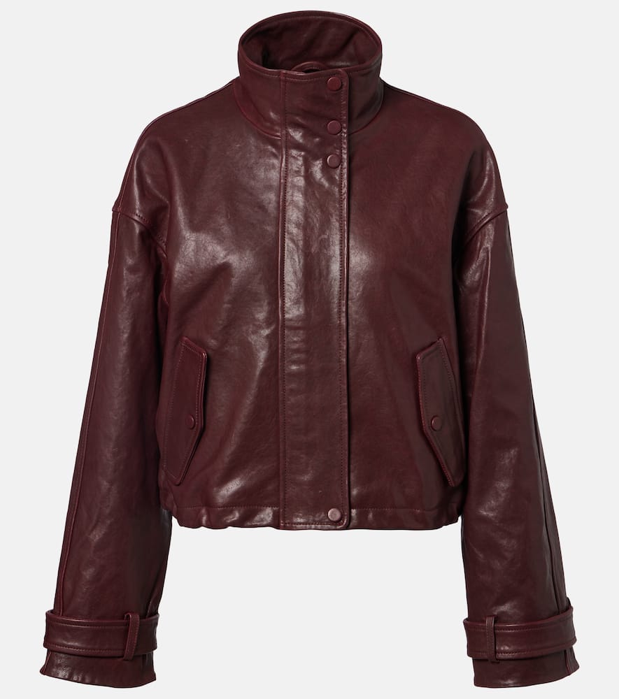 Bateman cropped leather jacket