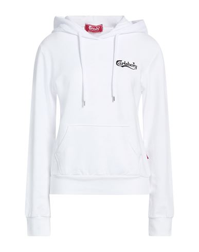 Woman Sweatshirt White Size M Cotton, Elastane