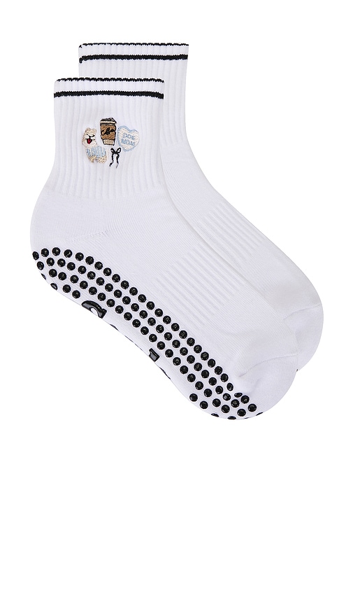 Souls. Dog Mom Grip Socks in White.  S/M. Also in