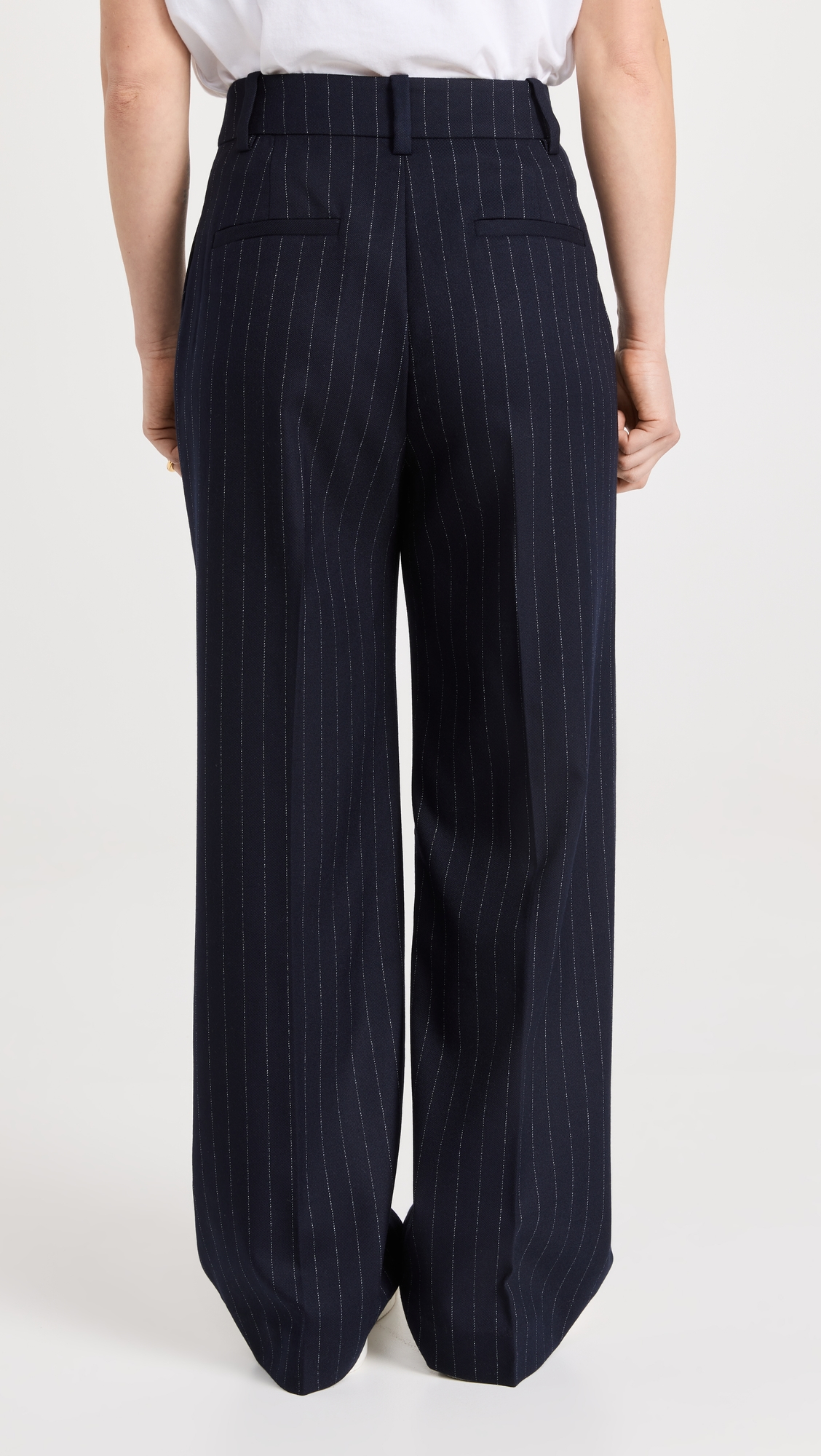 The Favorite Pants Petite Navy Pinstripe