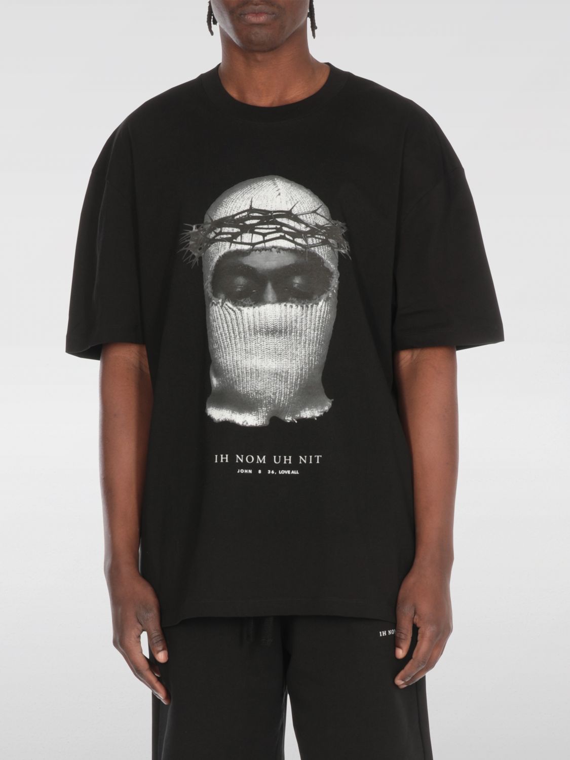 Ih Nom Uh Nit mask-print T-shirt - Grey