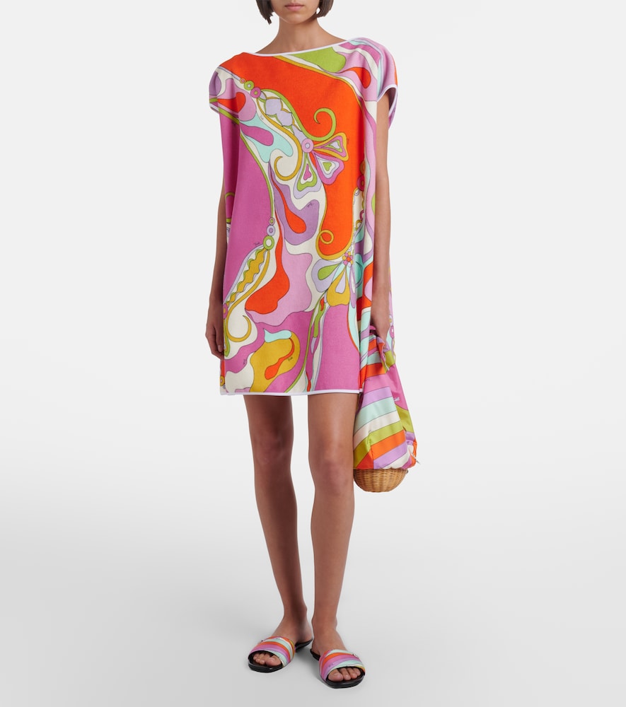 Orchidee cotton-blend terry minidress