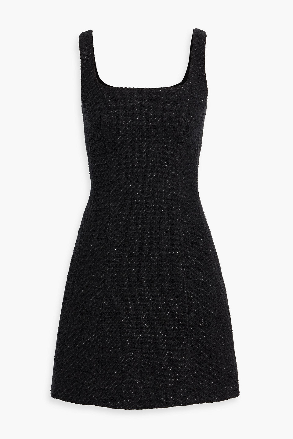 Delphine cotton-blend tweed mini dress - Black - US 12