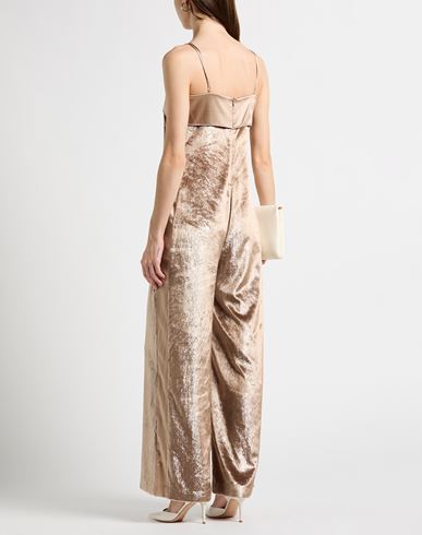 Woman Jumpsuit Sand Size 12 Polyester