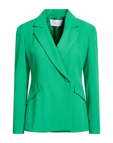 Woman Blazer Green Size 4 Polyester, Elastane