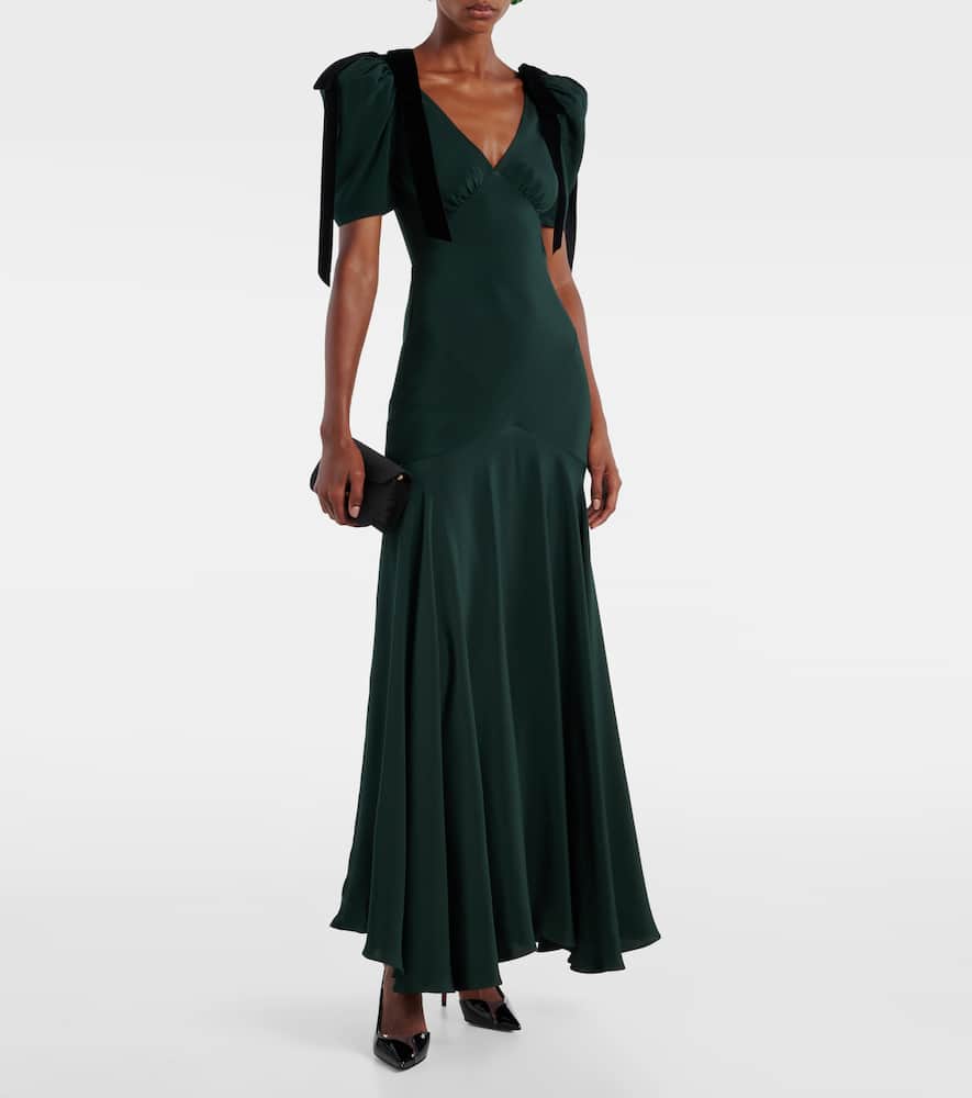 Bow-detail silk cocktail dress