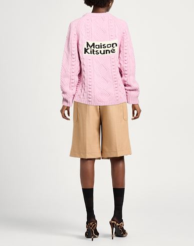 Maison Kitsuné Woman Sweater Pink Size XS Merino Wool