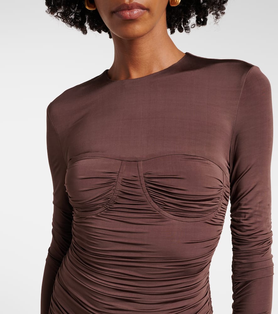 Alessia draped jersey and satin maxi dress