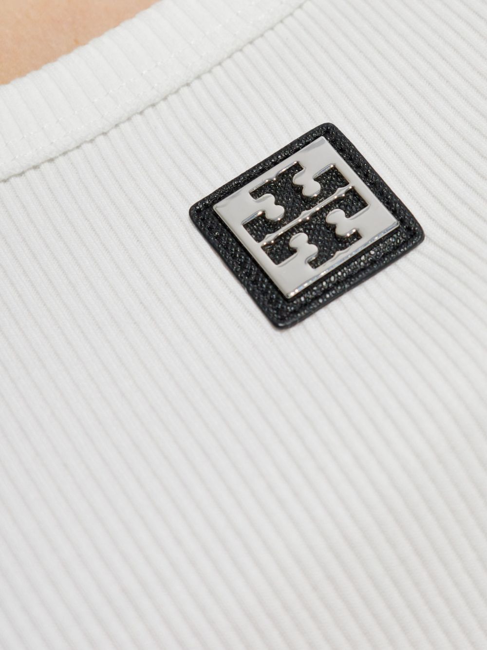 Tory Burch logo-patch tank top - White