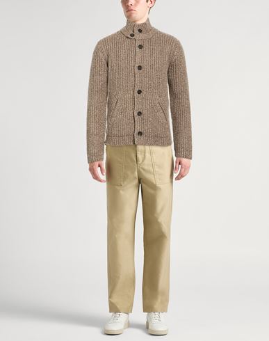 Man Cardigan Brown Size M Merino Wool, Polyamide
