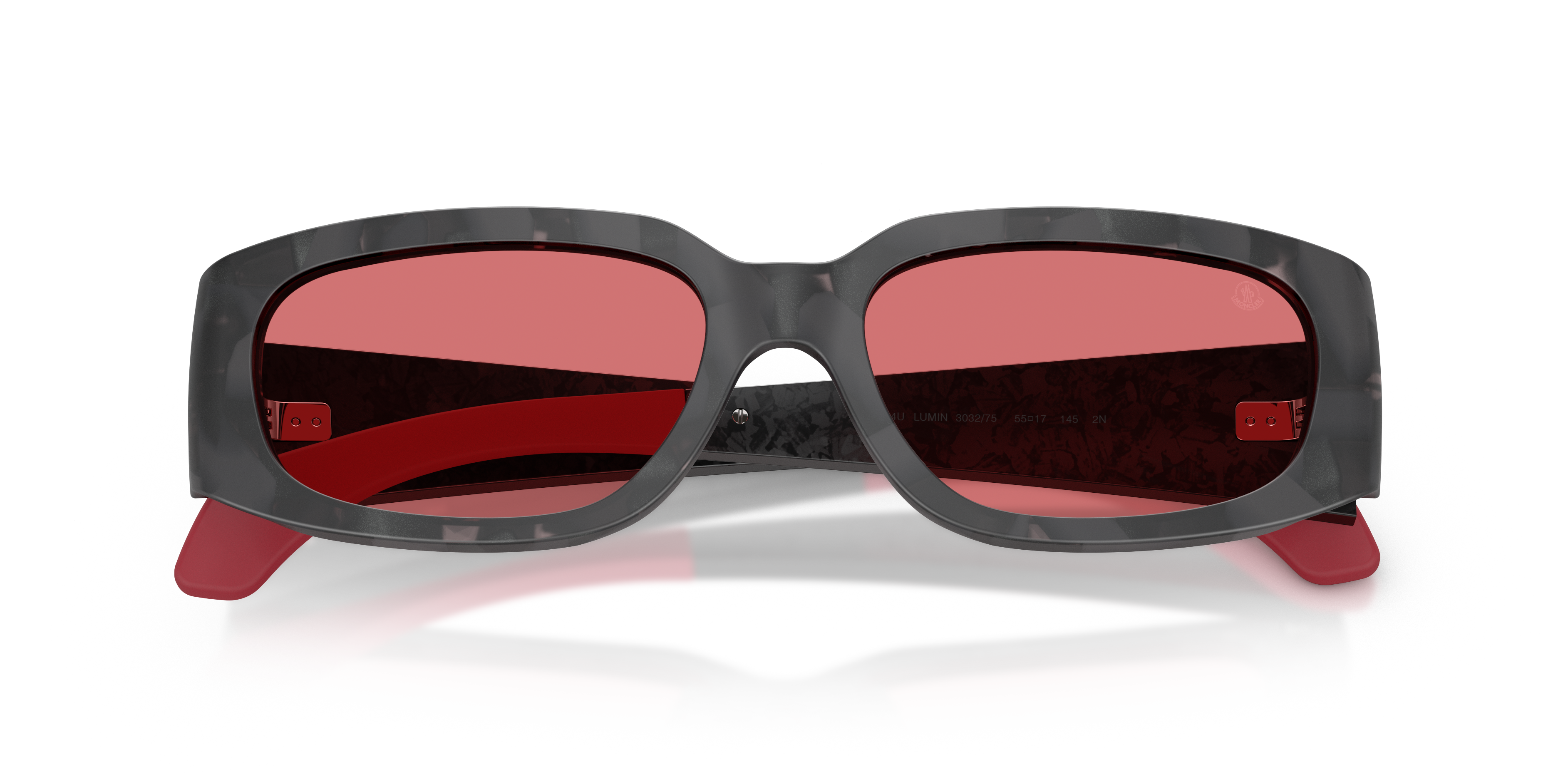 Moncler Unisex Moncler ME6014U LUMIN 303275 Sunglasses Acetate Black Pink Squared Norma