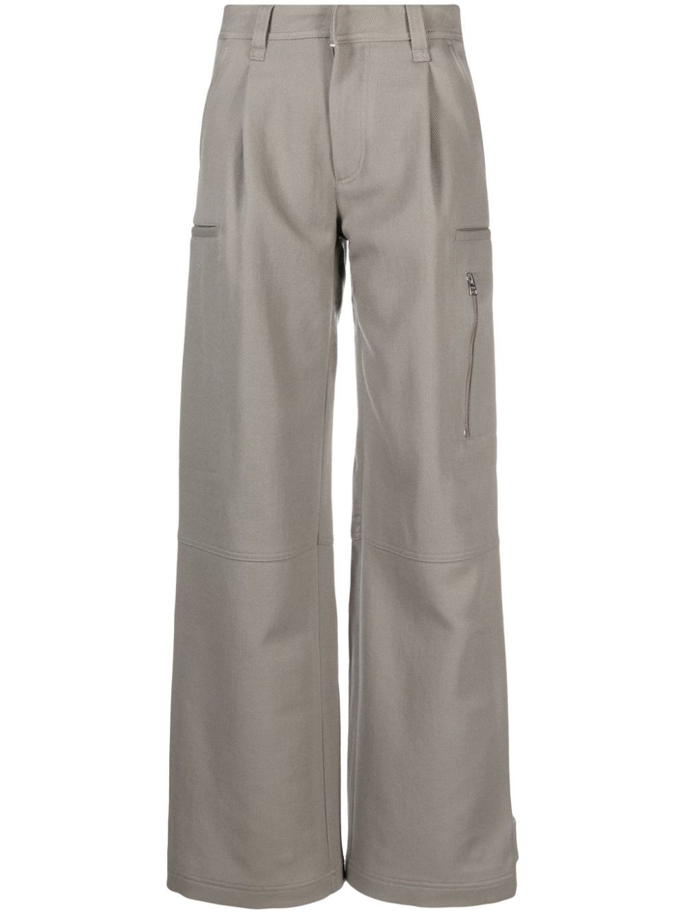 Tailored-cut wide-leg trousers - Blue