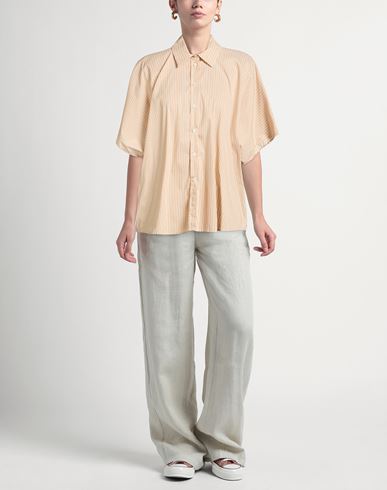 Woman Shirt Beige Size 6 Cotton, Polyamide, Elastane