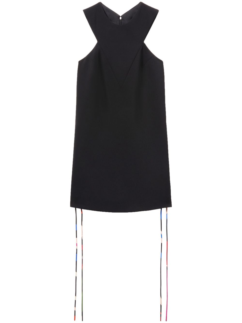 Lace-up crepe minidress - Black