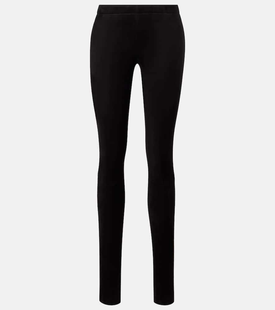 Carolyn mid-rise suede leggings