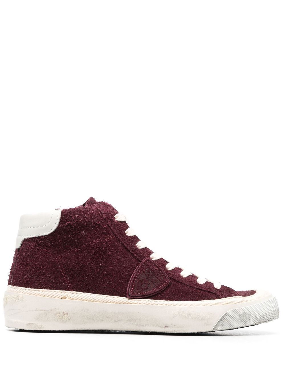 Distressed high-top sneakers - Red