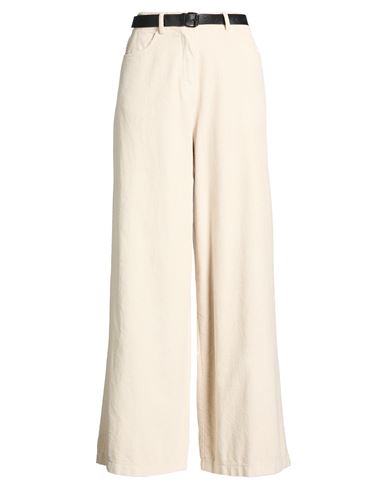 Woman Pants Cream Size M Cotton, Elastane