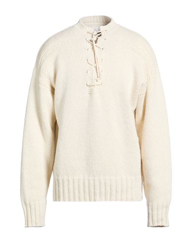 Man Sweater Cream Size 38 Wool, Silk