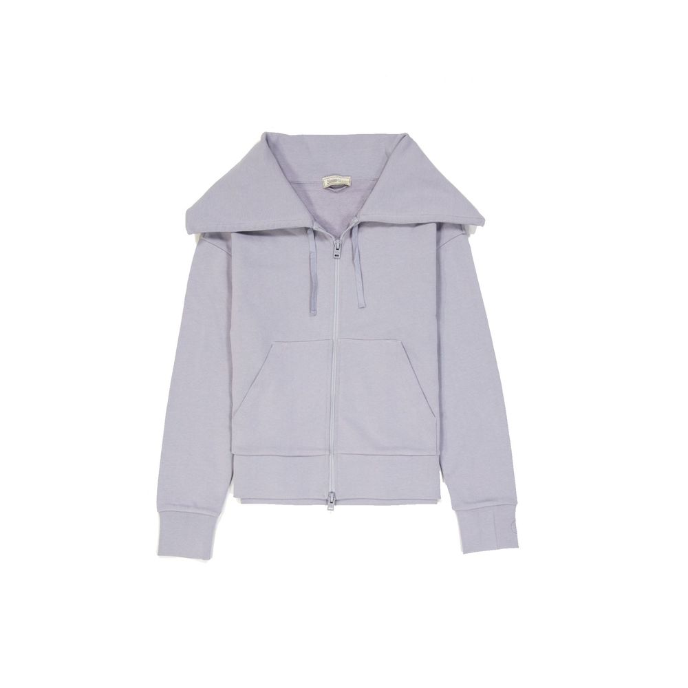 Cotton Zip Hoodie Cardigan Cardigan — Purple