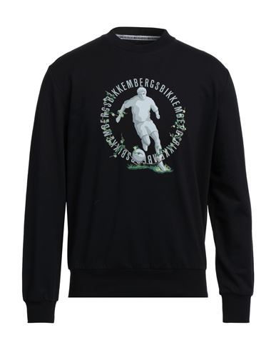 Bikkembergs Man Sweatshirt Black Size S Cotton, Elastane