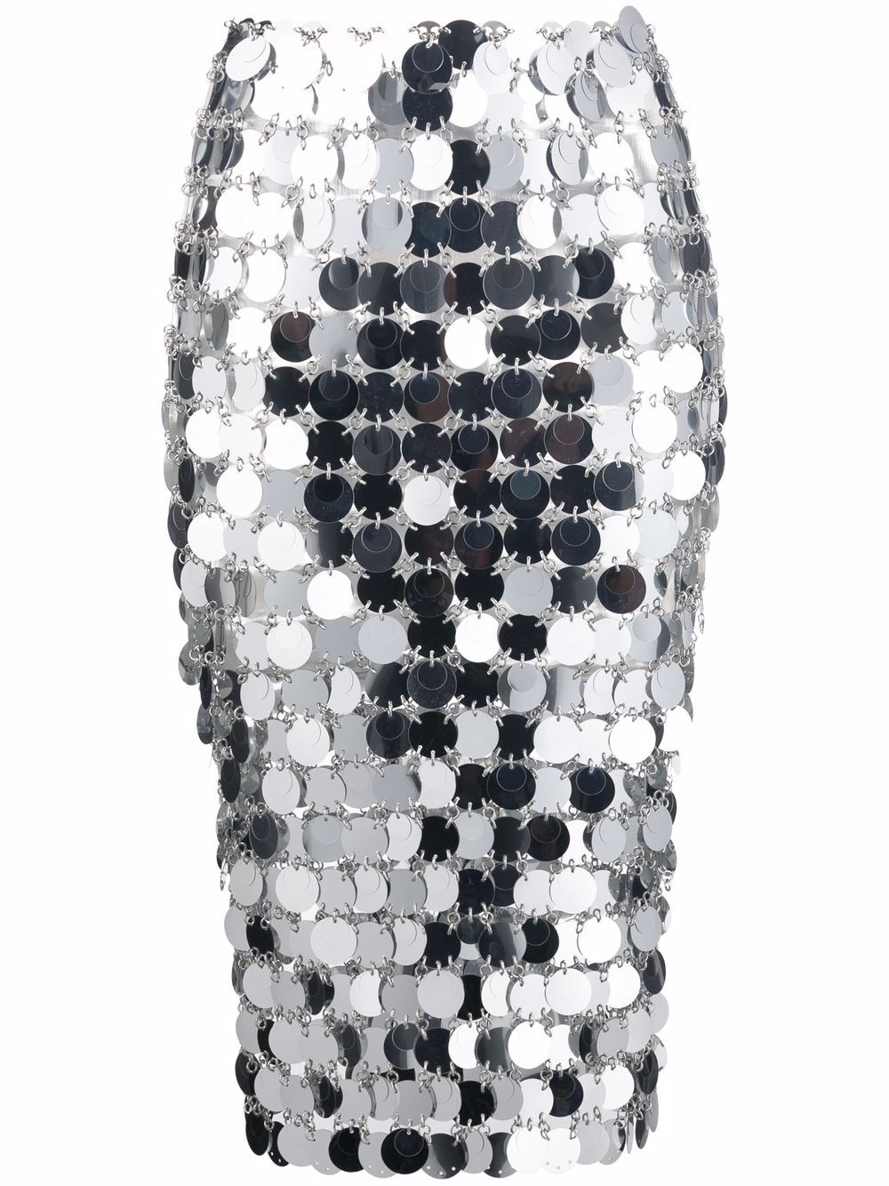 Mirror-effect sequin midi skirt - Grey