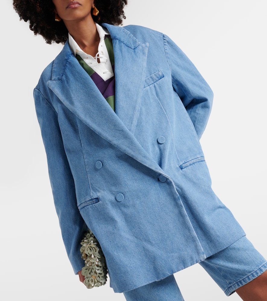 Oversized denim blazer