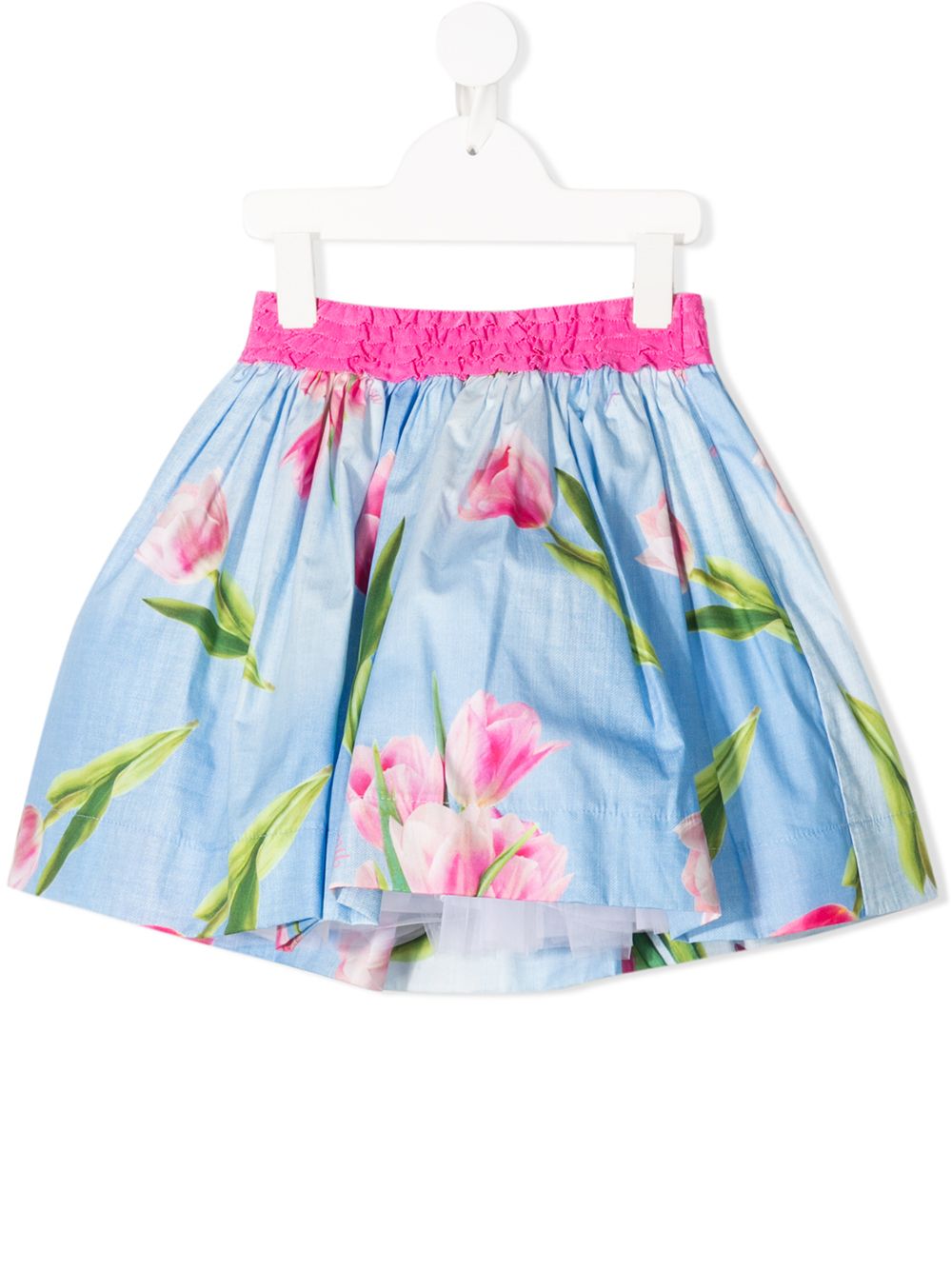 Floral mini skirt - Blue