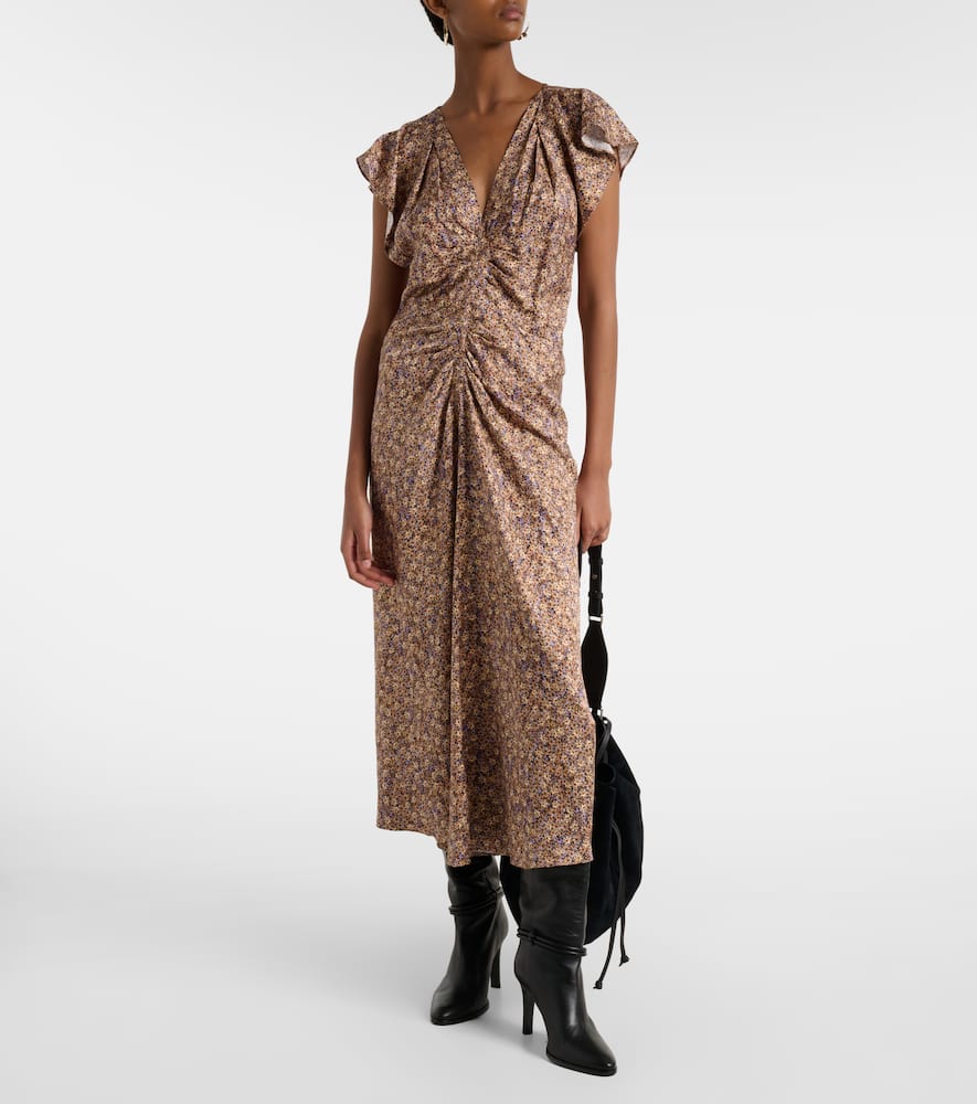Lyndsay floral gathered midi dress