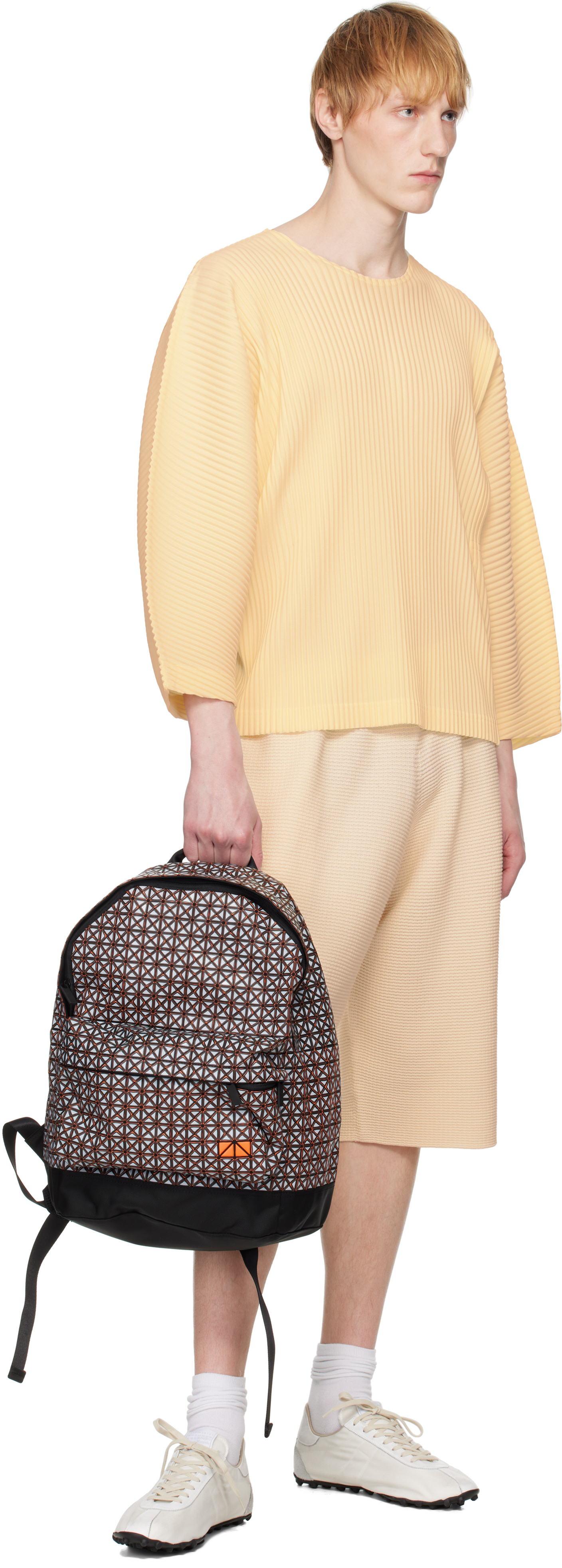 BAO BAO ISSEY MIYAKE Gray & Orange Rough Backpack