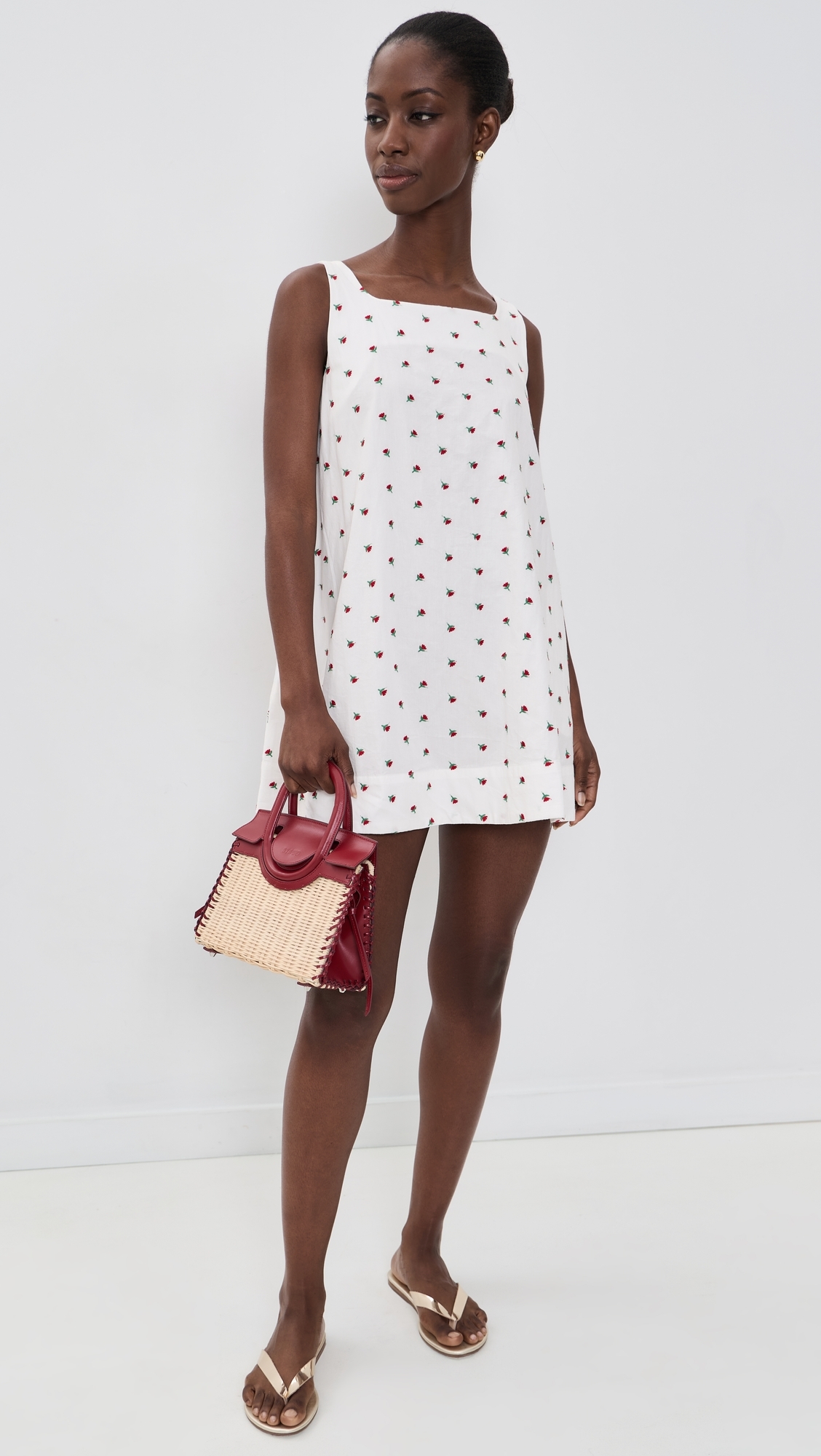 The Clara Mini Dress White Petite Flower