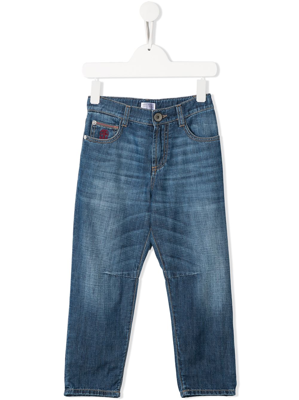 Brunello Cucinelli Kids faded denim jeans - Blue