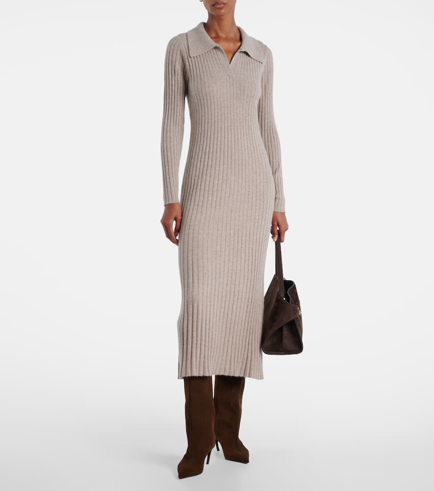 Knitted cashmere polo dress