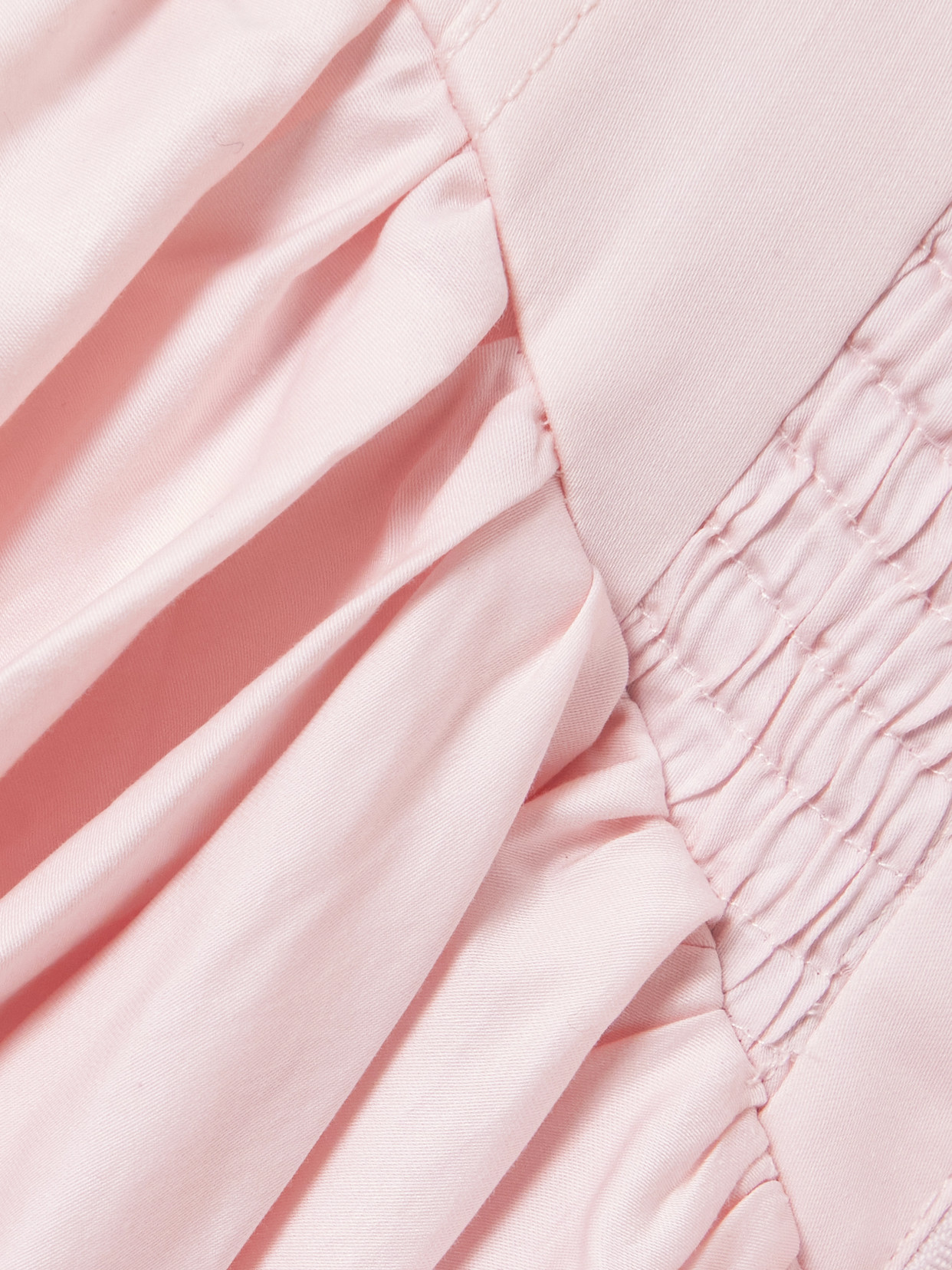 Alani Asymmetric Ruffled Pleated Cotton-twill Gown - Pink
