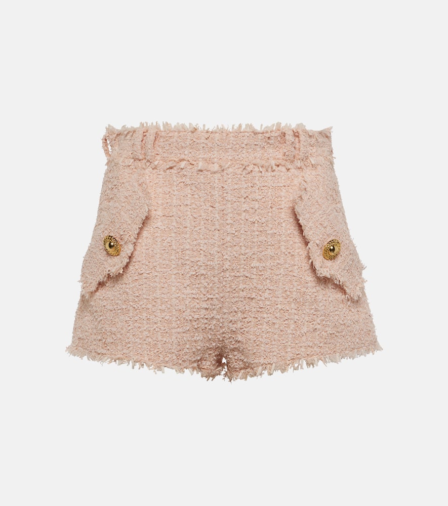High-rise tweed shorts