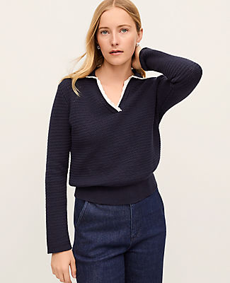 Ann Taylor Scallop Collar Sweater