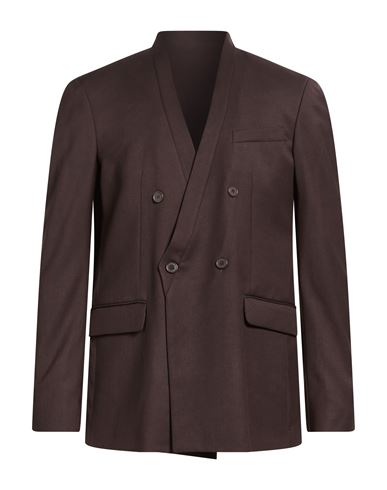 Marsēm Man Blazer Chocolate brown Size 36 Polyester, Viscose, Elastane