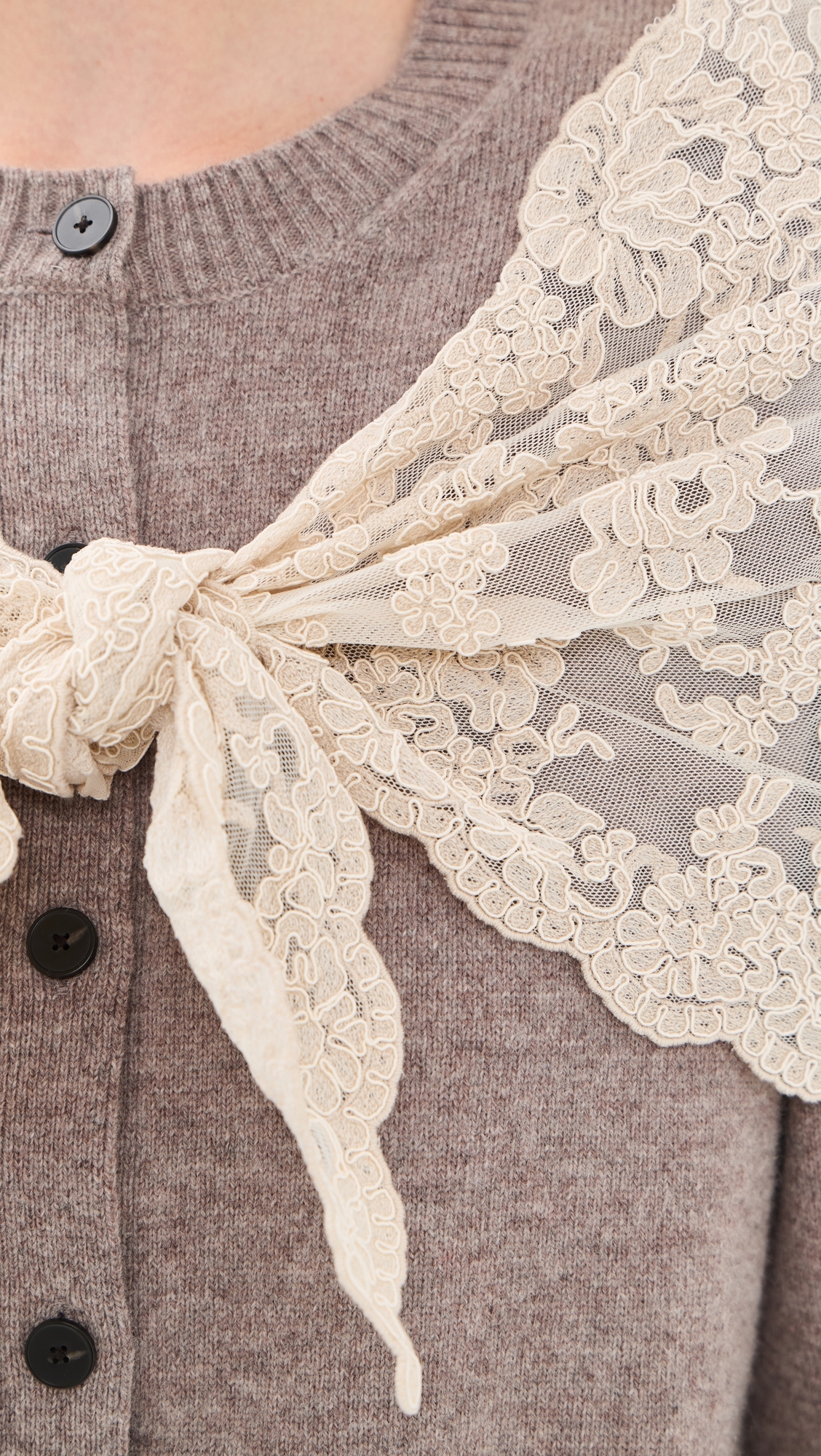 Kirra Lace Scarf Cardigan Taupe