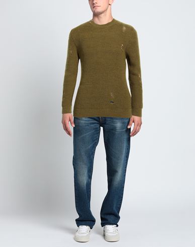 Takeshy Kurosawa Man Sweater Military green Size 38 Wool, Acrylic