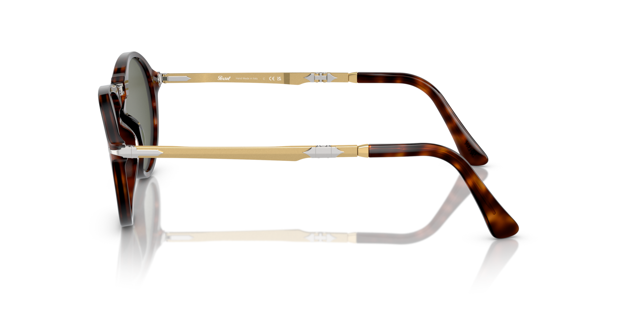 Persol Unisex PO3274S 24/31 Zonnebrillen Plastic Havana Groente Panto