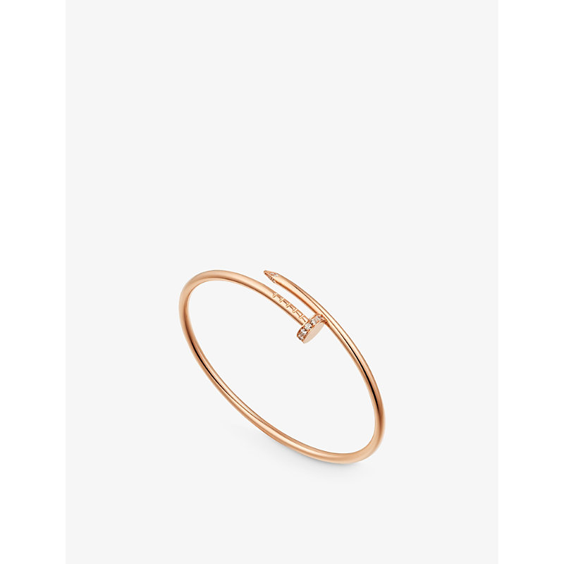 Womens Rose Gold Juste un Clou Small 18ct Rose Gold and 0.18ct Brilliant-cut Diamond Bangle 17CM